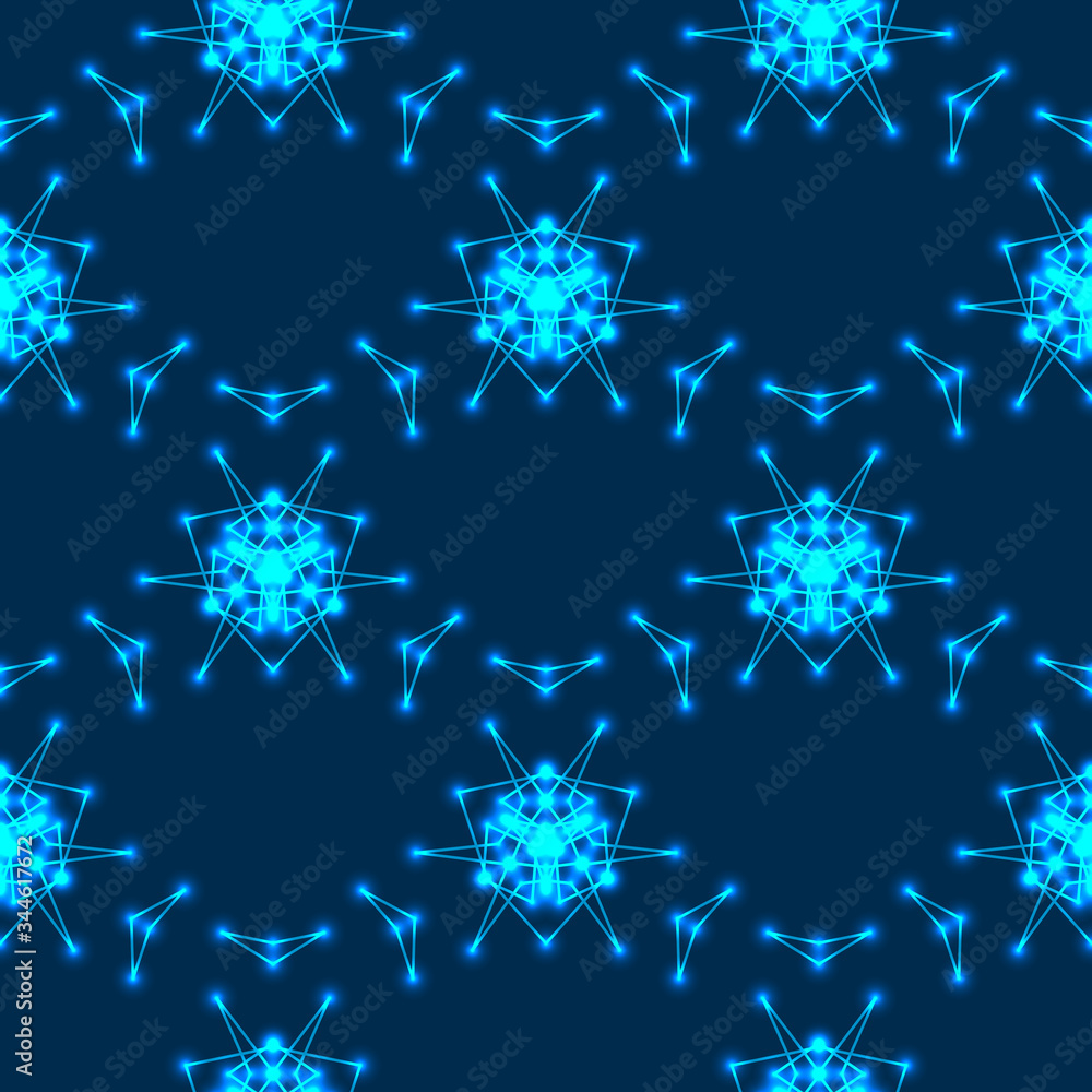 Pattern seamless pattern in the style of the tabs on a dark blue background. High-tech background texture technology. Vector illustration EPS 10. Pattern seamless pattern in the style of the tabs on a dark blue background. High-tech background texture technology. Vector illustration EPS 10.