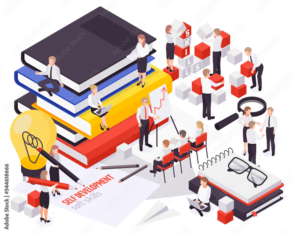 Soft Skills Isometric Concept Soft Skills Isometric Concept