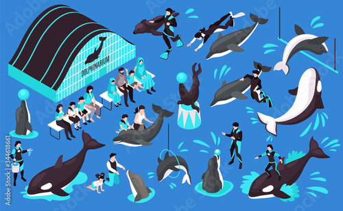 Dolphinarium Isometric Set 
