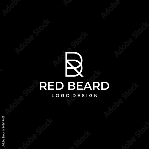 Geometric logo design of letter R and B with black background - EPS10 - Vector.