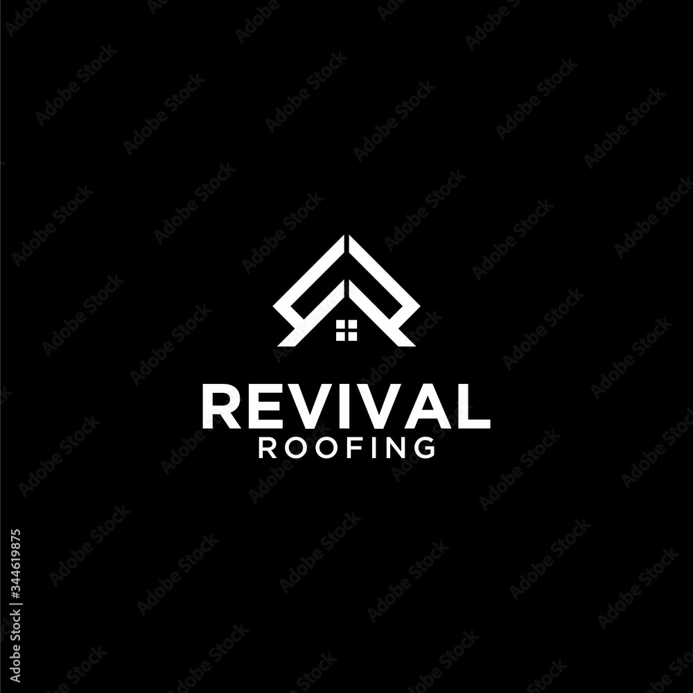 Geometric logo design of letter R and roofing industry with black background - EPS10 - Vector. Geometric logo design of letter R and roofing industry with black background - EPS10 - Vector.