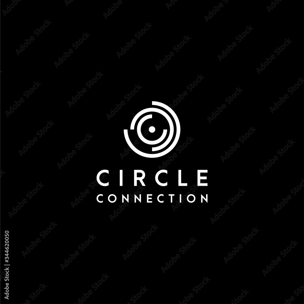 Modern logo design of circle or connection with black background color - EPS10 - Vector.
