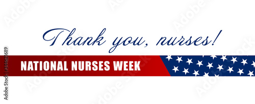  National Nurses Week background. Thank you, nurses holiday concept. Background, banner, card, poster with text inscription. Vector EPS-10