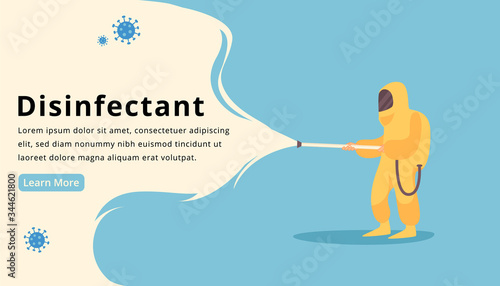 Simple illustration of character with hazmat suit