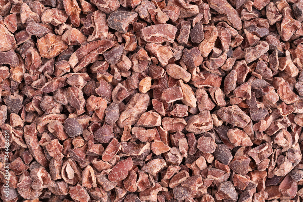 Close view of cocoa nibs Close view of cocoa nibs
