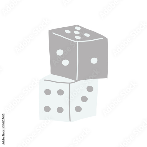 dices play icon, flat style