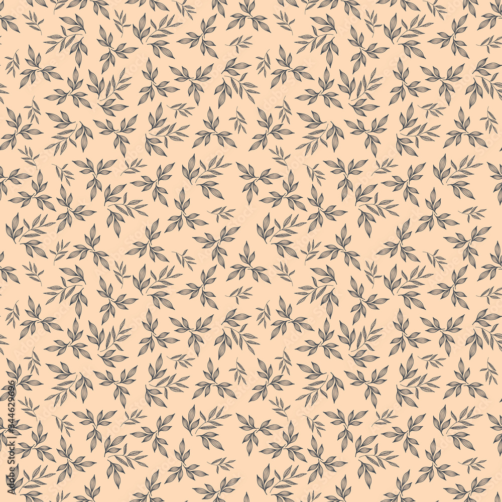 Nature leaves seamless pattern.
Vector line art nature leaves. Seamless simple pattern for for wallpaper, web sites, wrapping paper, for fashion prints, fabric, design.