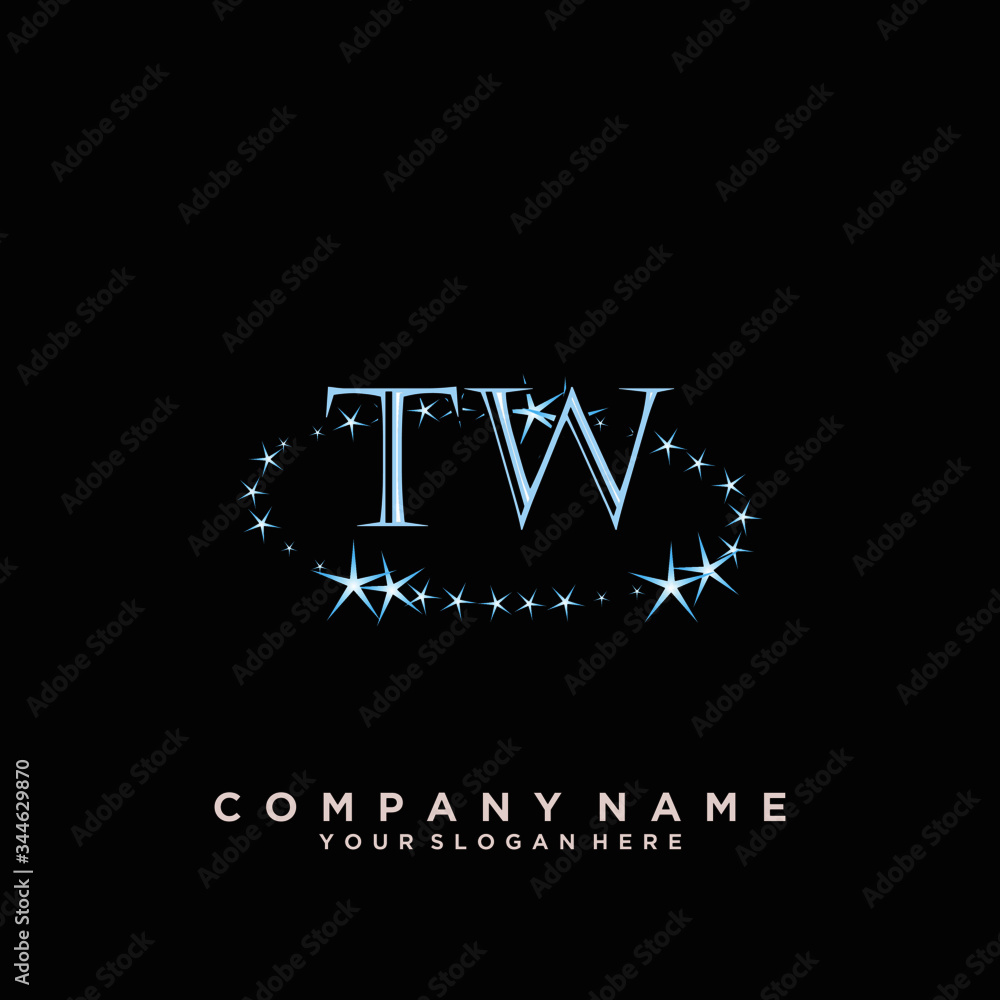 Initial Letter TW Logo With circle Template Vector Initial Letter TW Logo With circle Template Vector
