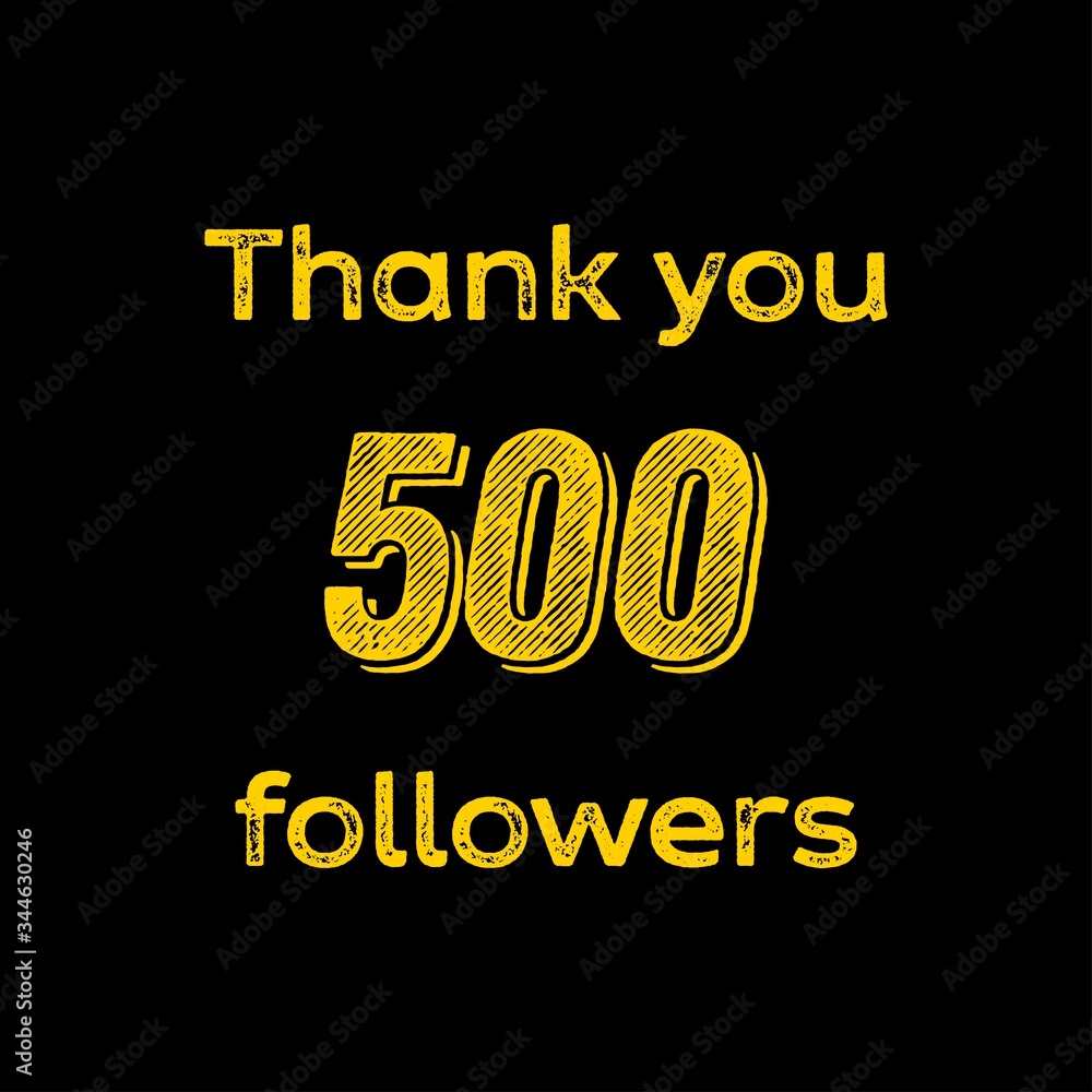 Fototapeta Thank you, 500 followers, social media vector design