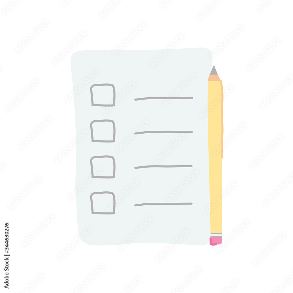 checklist and pencil icon, flat style checklist and pencil icon, flat style