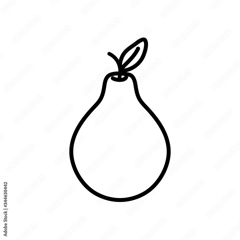 pear fruit icon, line style pear fruit icon, line style
