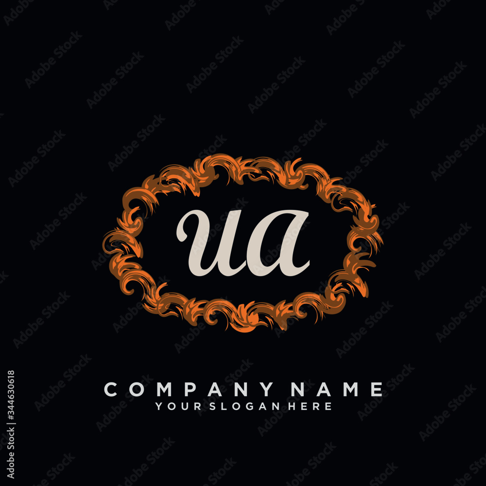 Initial Letter UA Logo With circle Template Vector