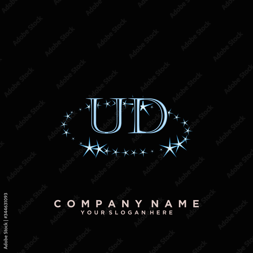 Initial Letter UD Logo With circle Template Vector