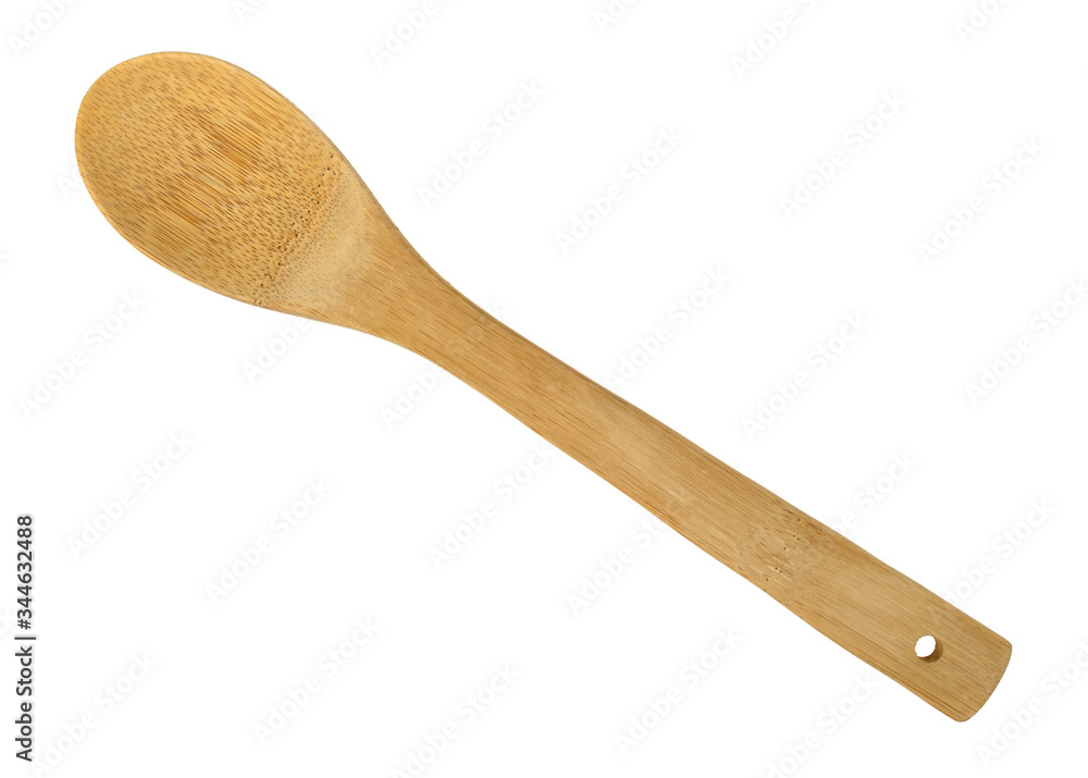 Top view of a large wood spoon Top view of a large wood spoon