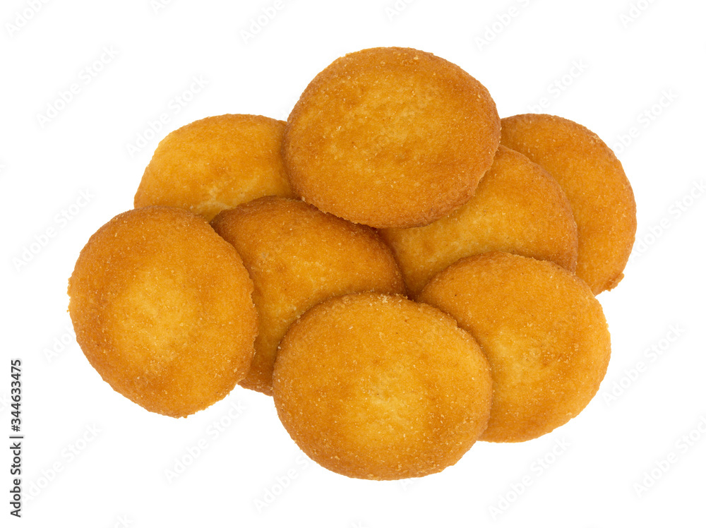 Group vanilla flavor wafers on a white background Group vanilla flavor wafers on a white background