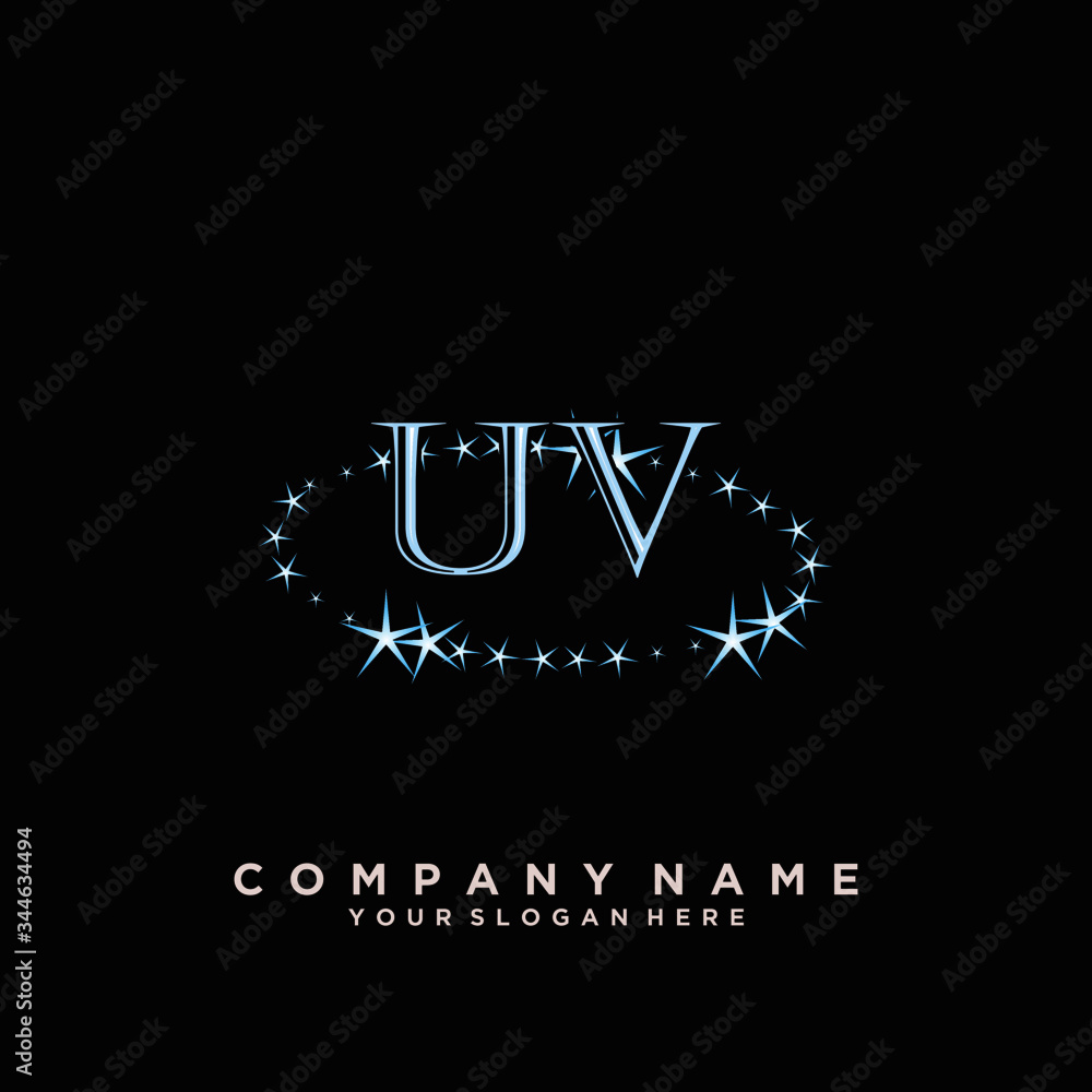 Initial UV Letter Logo With circle Template Vector Initial UV Letter Logo With circle Template Vector
