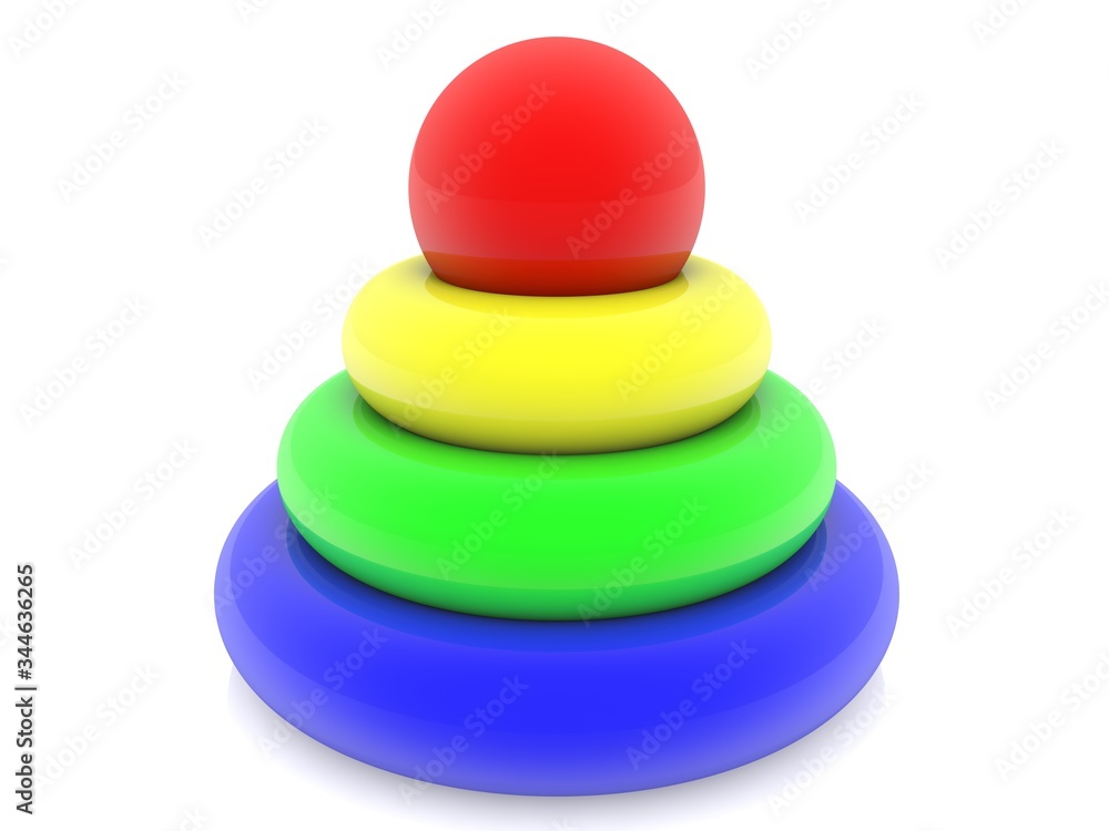 Toy collapsible pyramid in different colors Toy collapsible pyramid in different colors