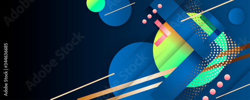 Vector abstract science futuristic concept. Stripes lines with blue light, speed and motion blur over dark blue background