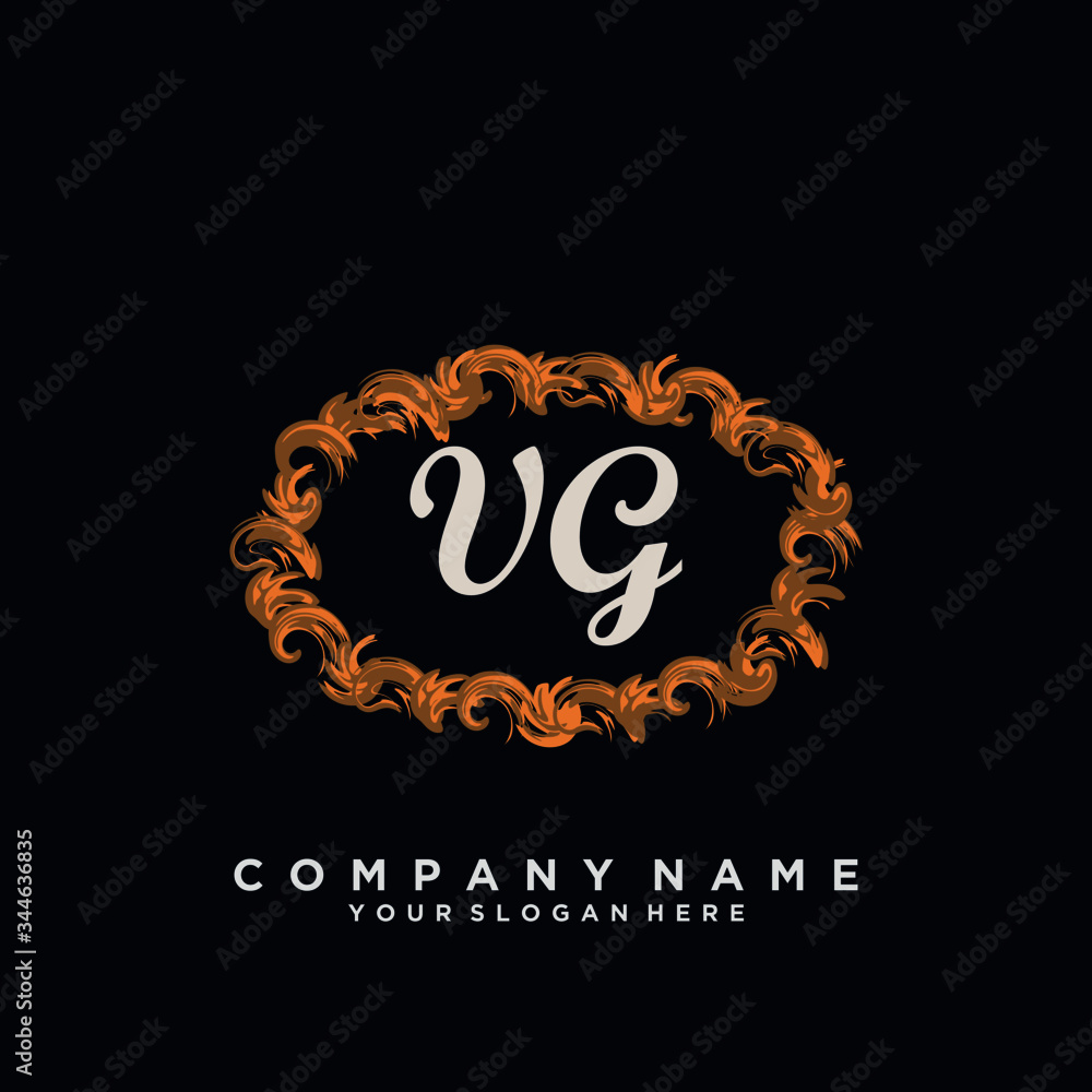 Initial Letter VG Logo With circle Template Vector
