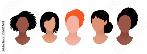 Vector illustrations of female profile pictures