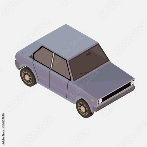 gray car isometric