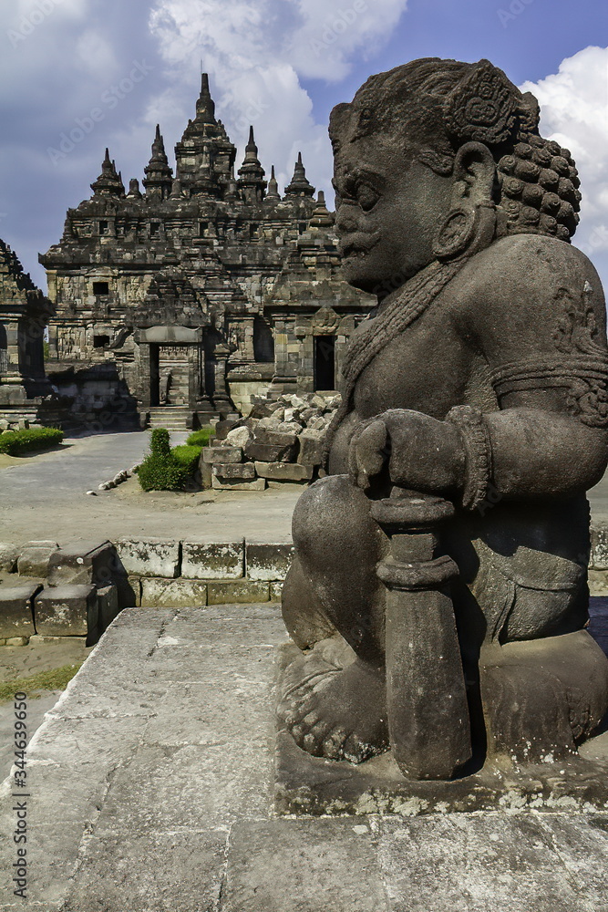 Guardian protector of Sewu temple - Candi Sewu, Mahayana Buddhist located in Prambanan, near city of Yogyakarta, Java Guardian protector of Sewu temple - Candi Sewu, Mahayana Buddhist located in Prambanan, near city of Yogyakarta, Java
