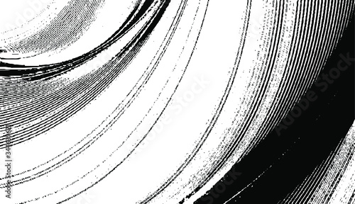 Swirled and curled stripes and brush strokes texture. Marble or acrylic atrwork imitation. Cool and swirly background. Abstract vector illustration. Black isolated on white. EPS10 