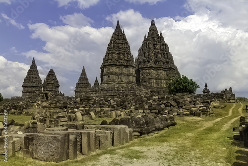 Ruins of Prambanan Hindu Temple near Yogyakarta  Java island  Indonesia