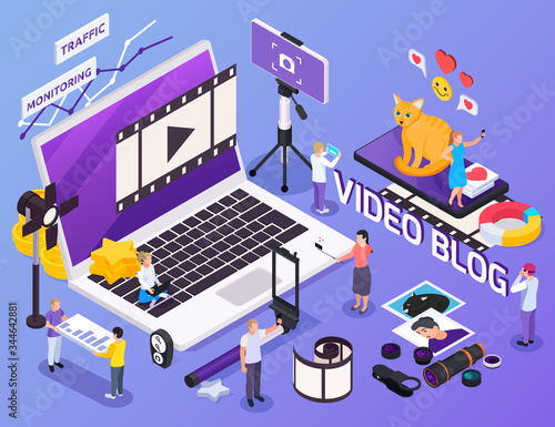 Video Blog Isometric Composition