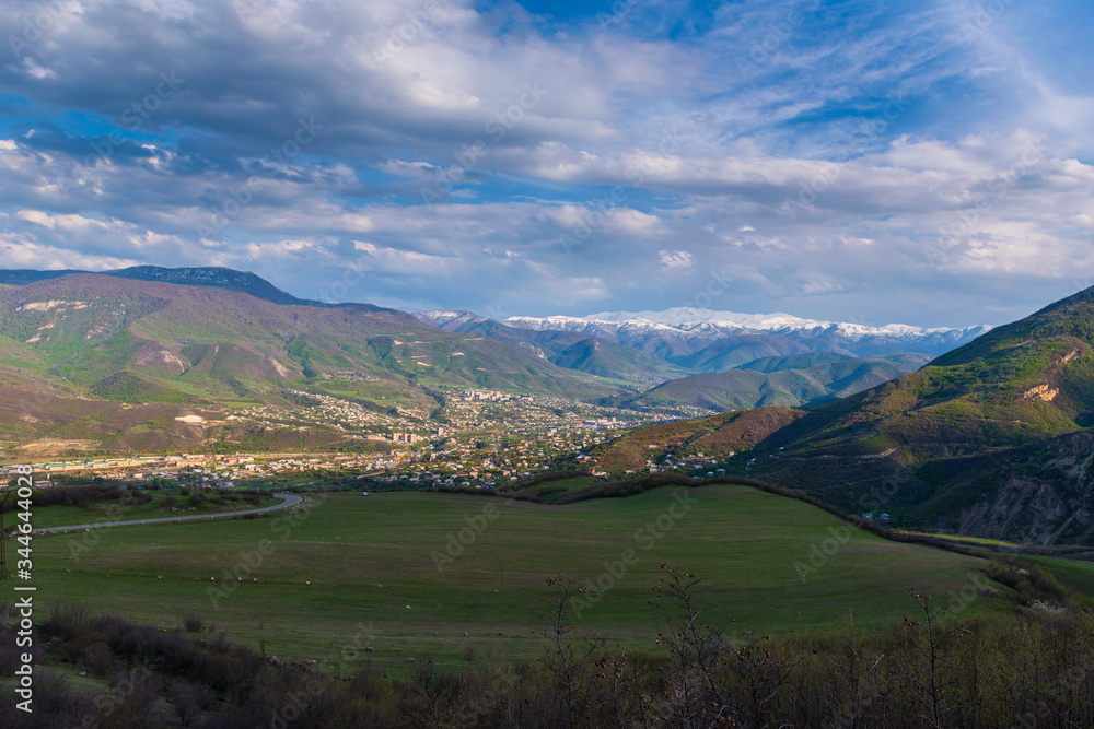 Panoramic view of Ijevan and surrounding mountains, Armenia