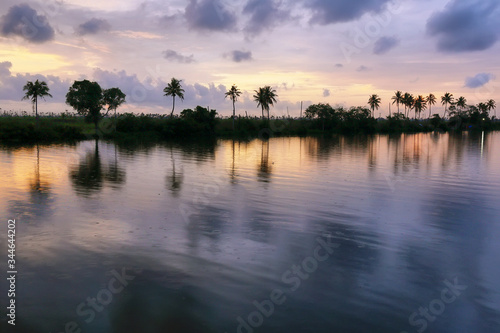 Backwaters in a Boathouse in Kumarakom, Kerala, India.