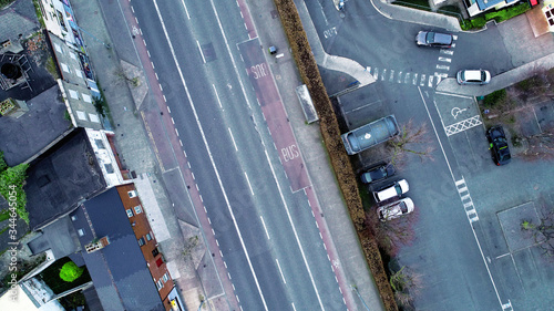 Photography Aerial view of a Dublin street, taken with a drone.