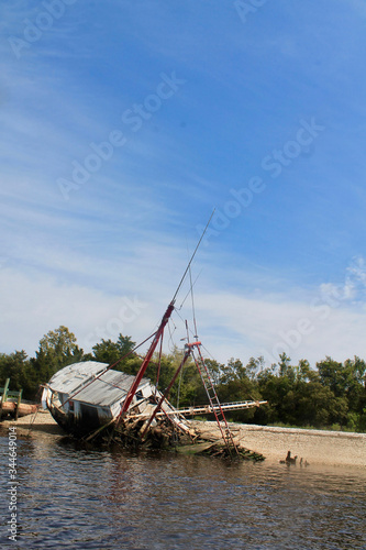 Boat near pipe