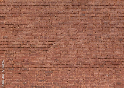 Full frame image of the old painted red brick wall. High resolution texture for background, poster, collage in grunge, urban or loft style