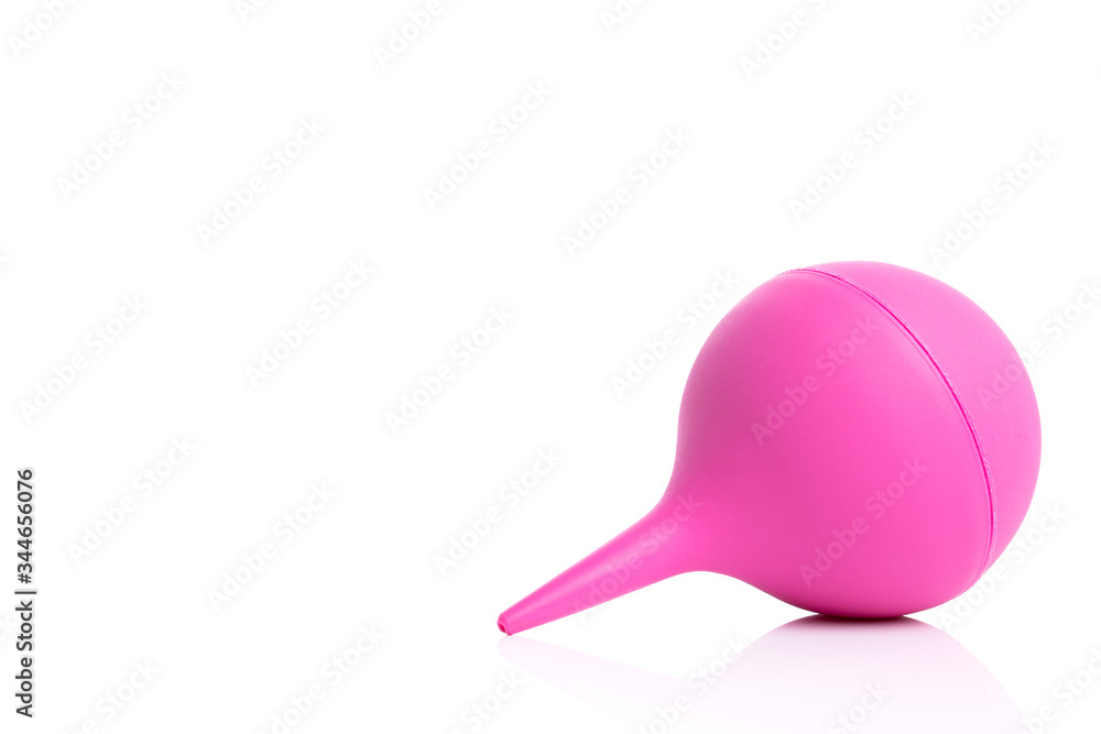 Rubber ping enema isolated on white background, copyspace Rubber ping enema isolated on white background, copyspace
