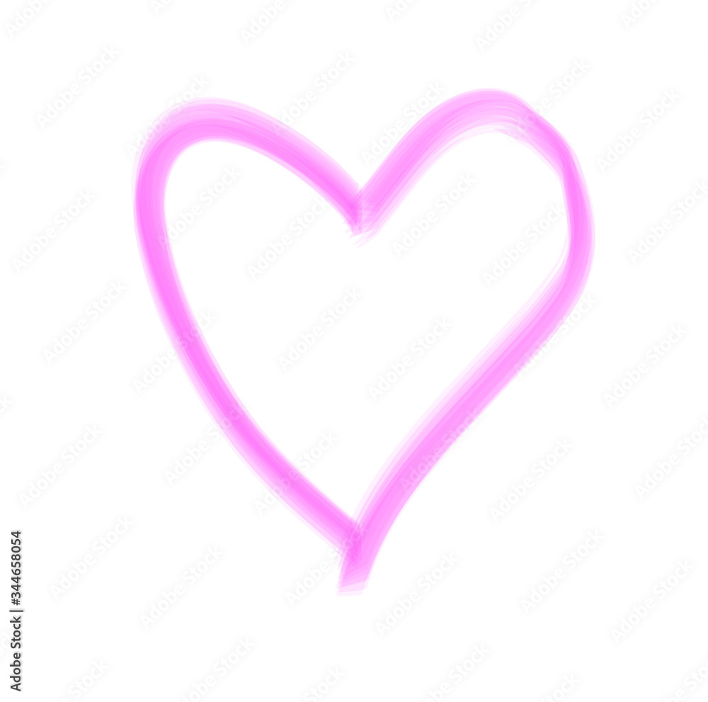 Pink heart on white background for Mother's Day or valentines day symbolizing love and affection.
