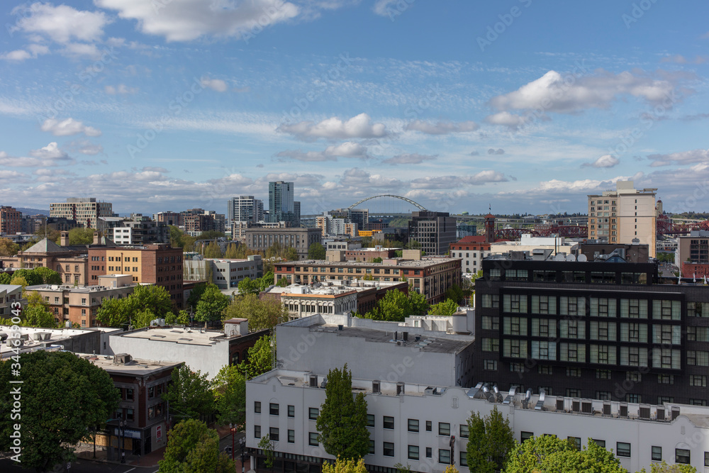 Overlook of portland downtown