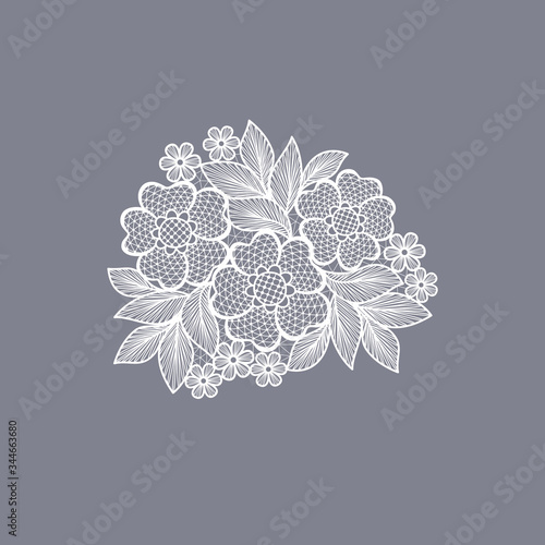 lace flowers decoration element