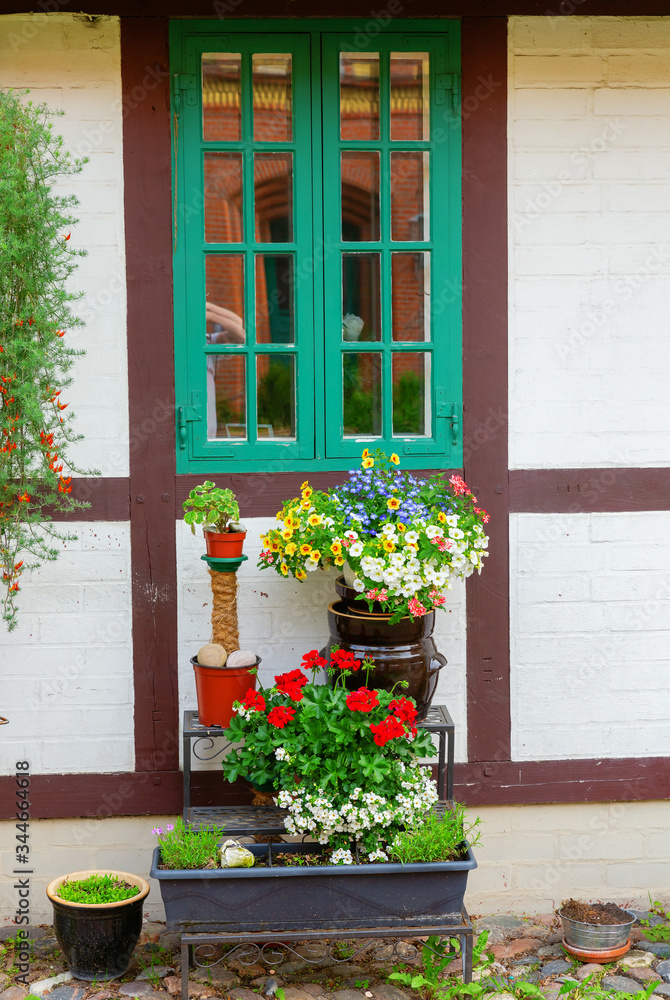 window at an old house in Stralsund, Germany