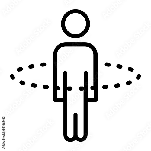 pedestrian social distance gadgets concept, human being with safe steel grill to maintaine distancing vector icon design, Economic consequences of COVID-19 on white background, Socio-economic issues 