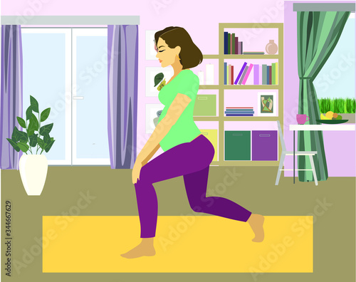 pretty pregnant woman practice yoga 