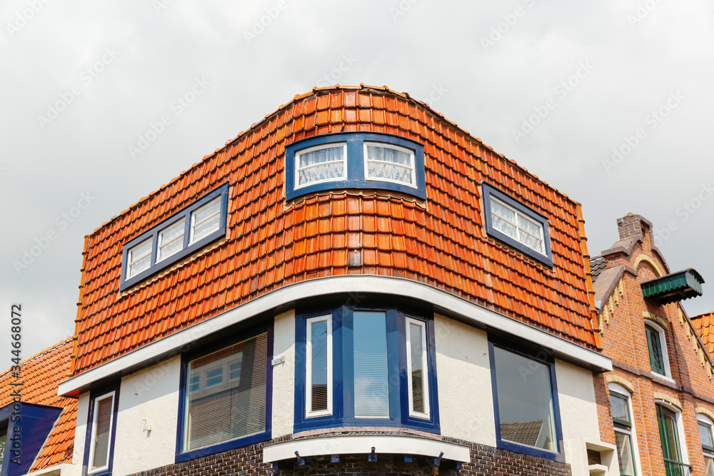 unique roof of a house in Appingedam, Netherlands
