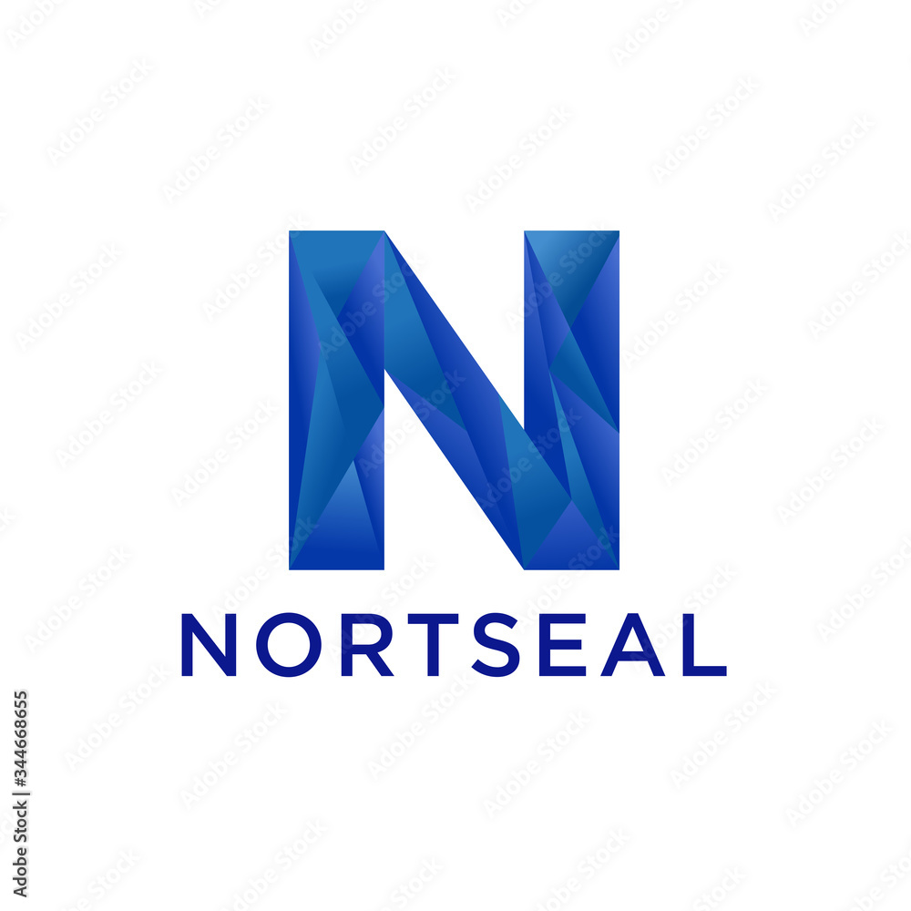 N Letter origami logo. N Icon Mosaic Pattern Design template Element. N Letter origami logo. N Icon Mosaic Pattern Design template Element.