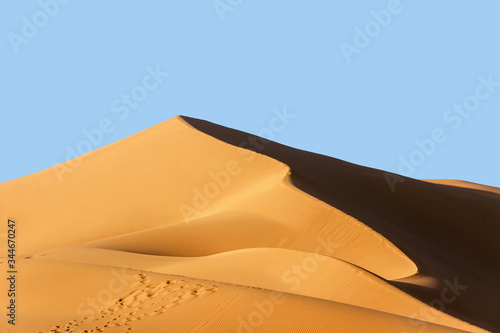 landscape of golden sand dune in sahara desert 