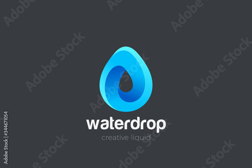 Water Droplet Drop Logo design vector template. Natural Mineral Aqua Drink Oil Liquid Energy Logotype concept icon.