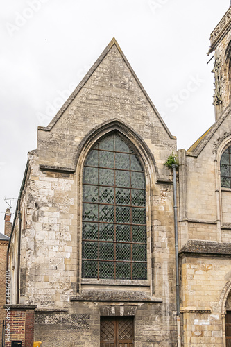 Fragment of Amiens Church of Saint-Leu. Built in 1481, church of Saint Leu is one of the twelve ancient parishes of Amiens. Dedicated to Saint Leu, Bishop of Sens. Amiens, Somme, Picardie, France.