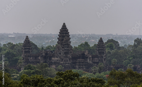 view on angkor wat temple and forest