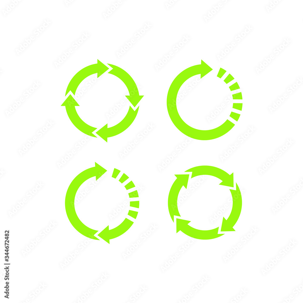 vector illustration of a set of recycling symbols vector illustration of a set of recycling symbols