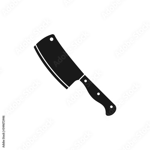 Meat cleaver knife icon flat vector illustration