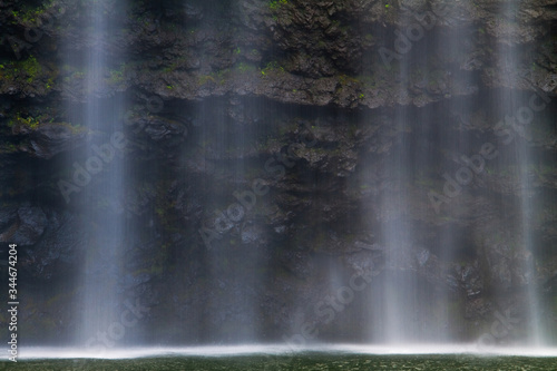 Hanakapi ai Falls Into Hanakapi  ai Stream Deep Inside Hanakapi ai Valley  Kauai  Hawaii  USA